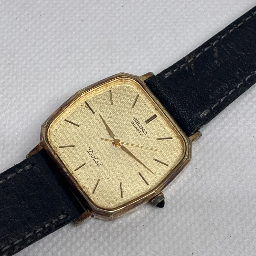 Vintage SEIKO Dolce 5931-5560 22mm Gold Dial Men's Qz Watch - WORKING!